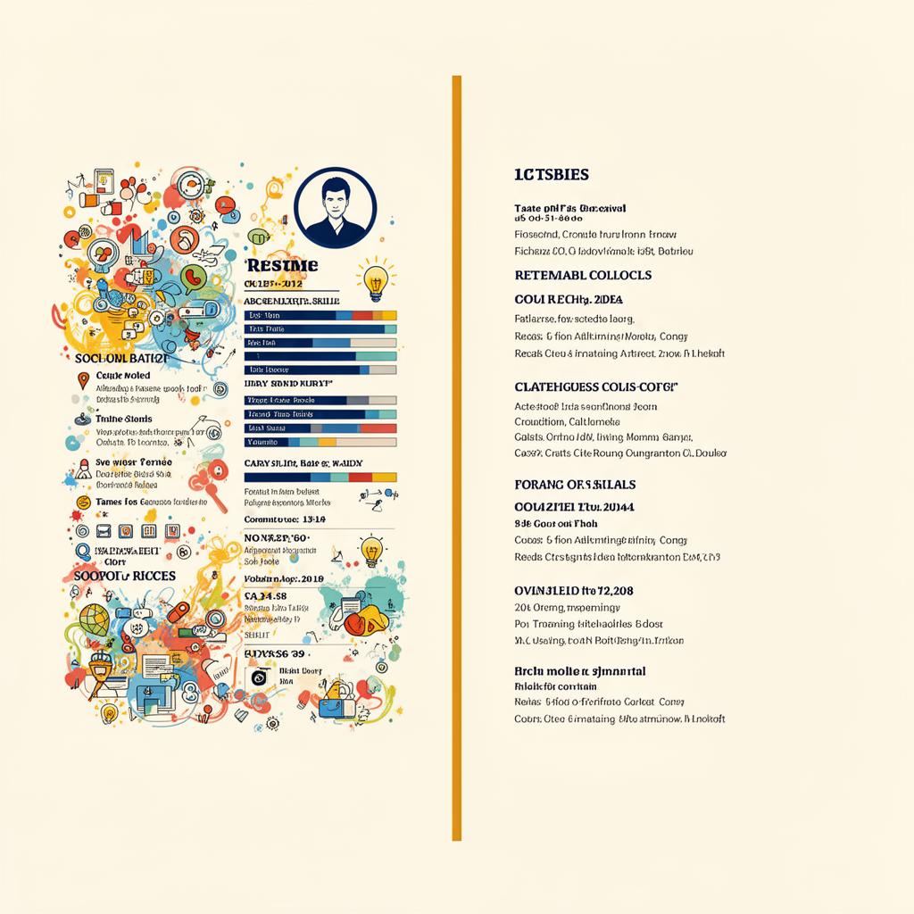 Side by side: an over-designed chaotic resume on the left, a clean restrained resume on the right